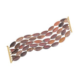 Leaf Bracelet in Shibuichi and 18k Gold with Diamond