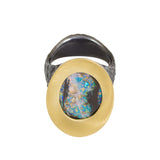 Klimt Ring in 18k Gold and Oxidized Silver