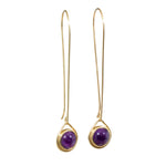 Amethyst Spinner Earrings in 18k Yellow Gold