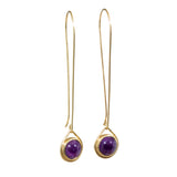 Amethyst Spinner Earrings in 18k Yellow Gold