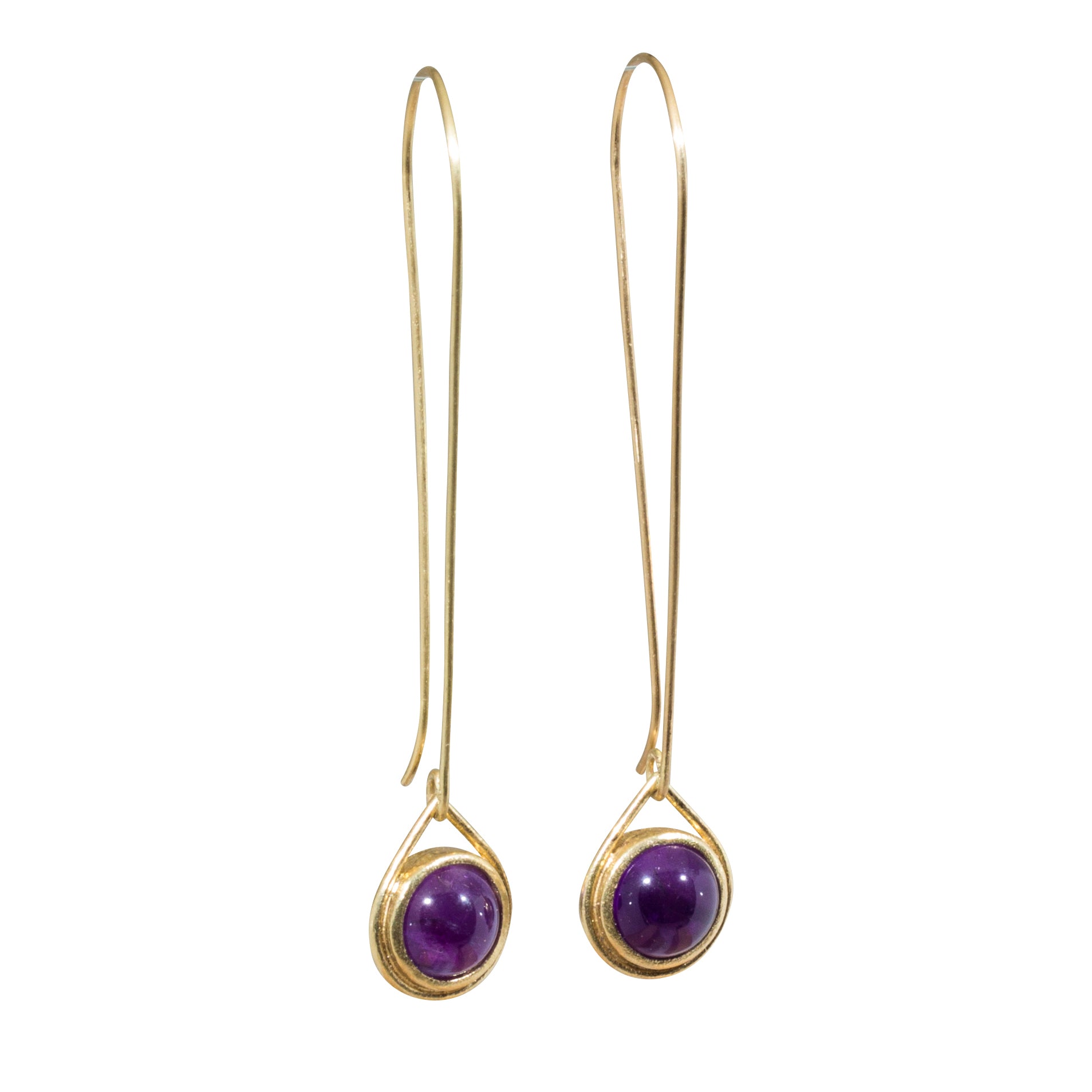 Amethyst Spinner Earrings in 18k Yellow Gold