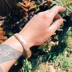 Heavy Oval Bangle in Yellow Bronze