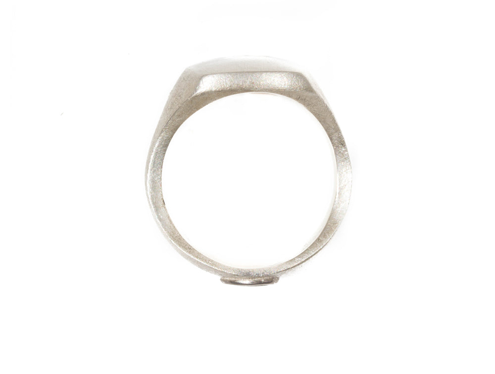 Box Ring in Silver with 18k White Gold Seal