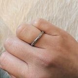 2.5mm Modeled Band in Palladium with White & Cognac Diamonds