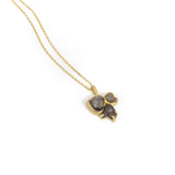 Diamond & Steel Cluster Pendant in 18k Yellow Gold