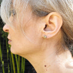 Mini Topography Post Earrings in Silver