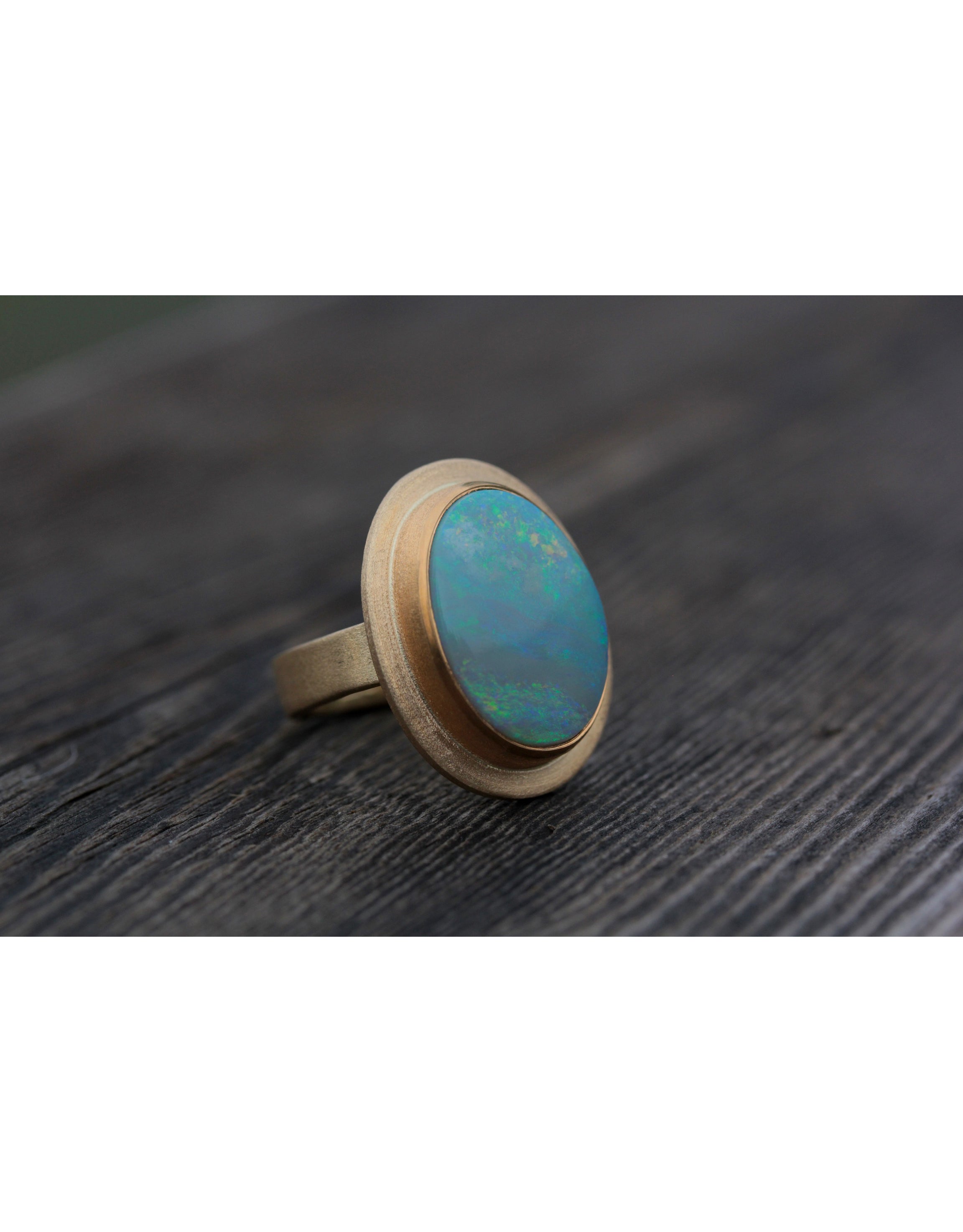 Australian Opal Ring in 22k and 18k Gold