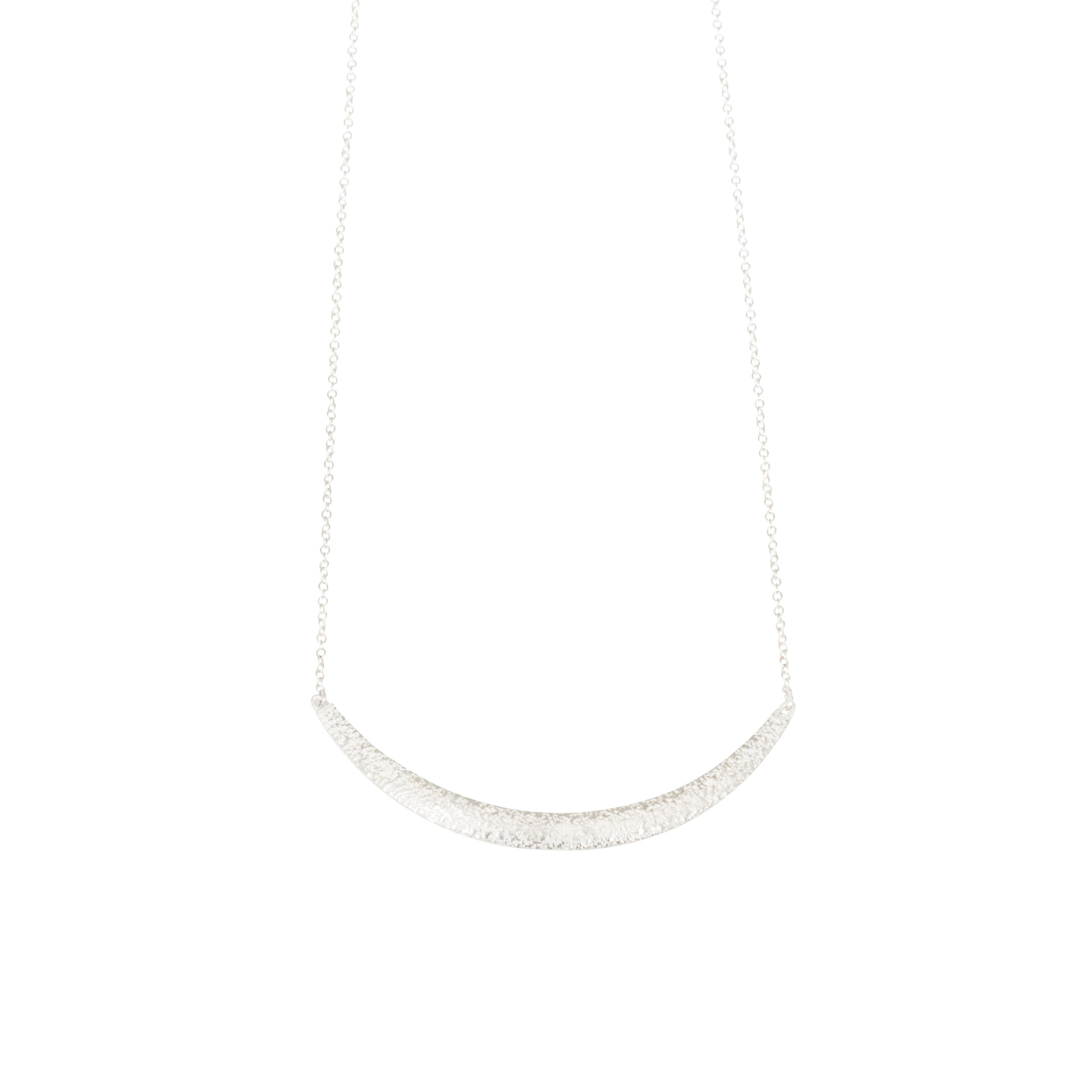 Compressed Sand Bar Necklace in Silver