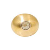 Domu Ring in Yellow Bronze with Grey Rosecut Diamond in 18k Palladium White Gold
