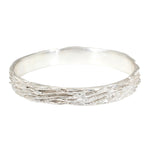 Kinoko Oval Bangle Bracelet in Brushed Silver