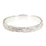 Kinoko Oval Bangle Bracelet in Brushed Silver
