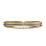 Delicate Tapered Bangle 14k White Gold with White Diamond