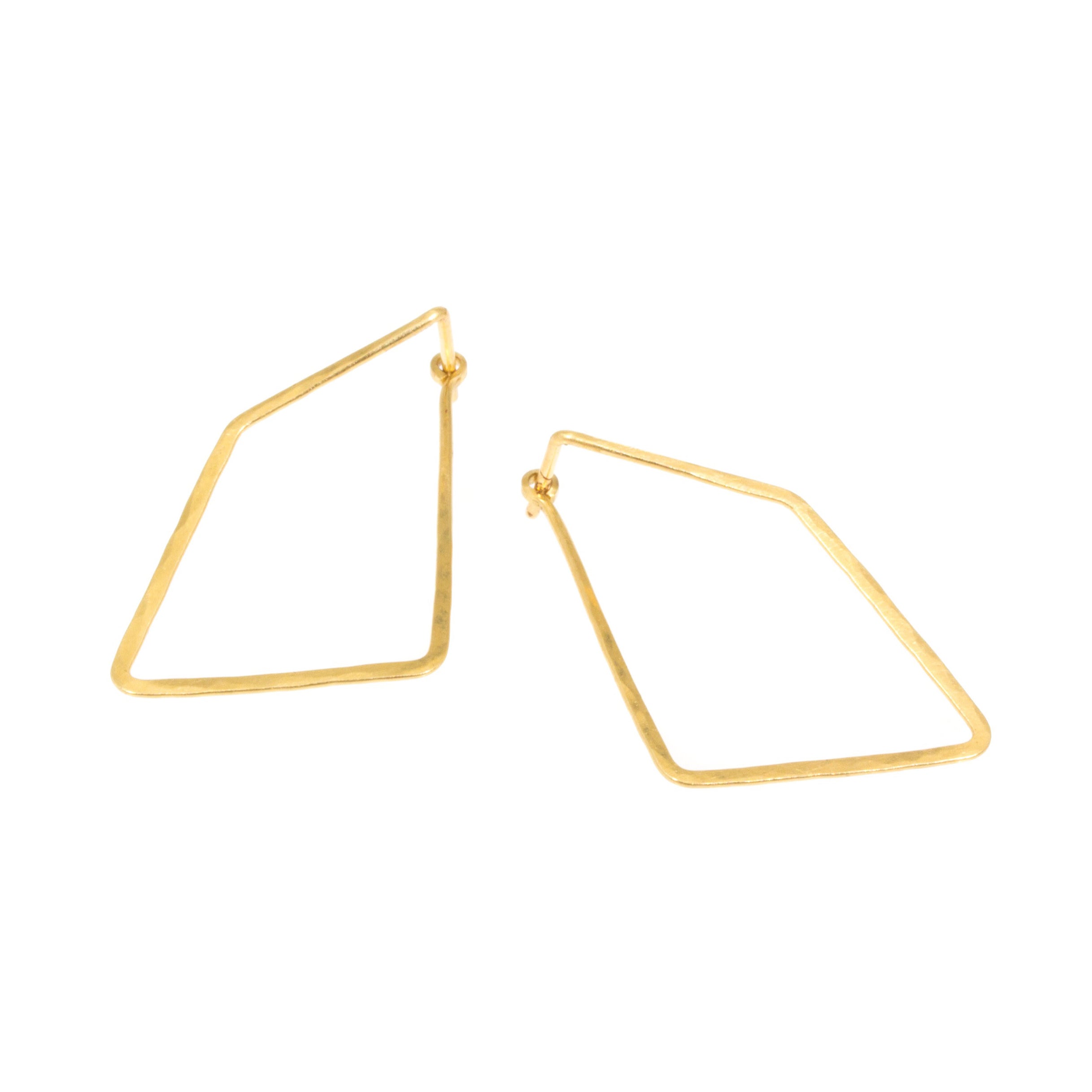 Angle Hoop Earrings in 18k Yellow Gold