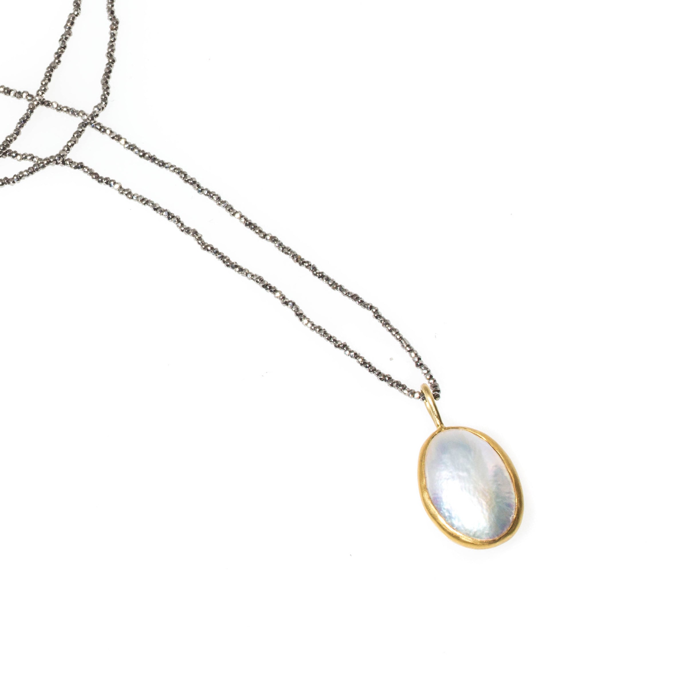 Large Loave Cultured Pearl Pendant in 22k Gold
