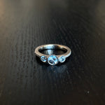 Triple Grey Spinel Engagement Ring in Sand-Textured 14k Palladium White Gold