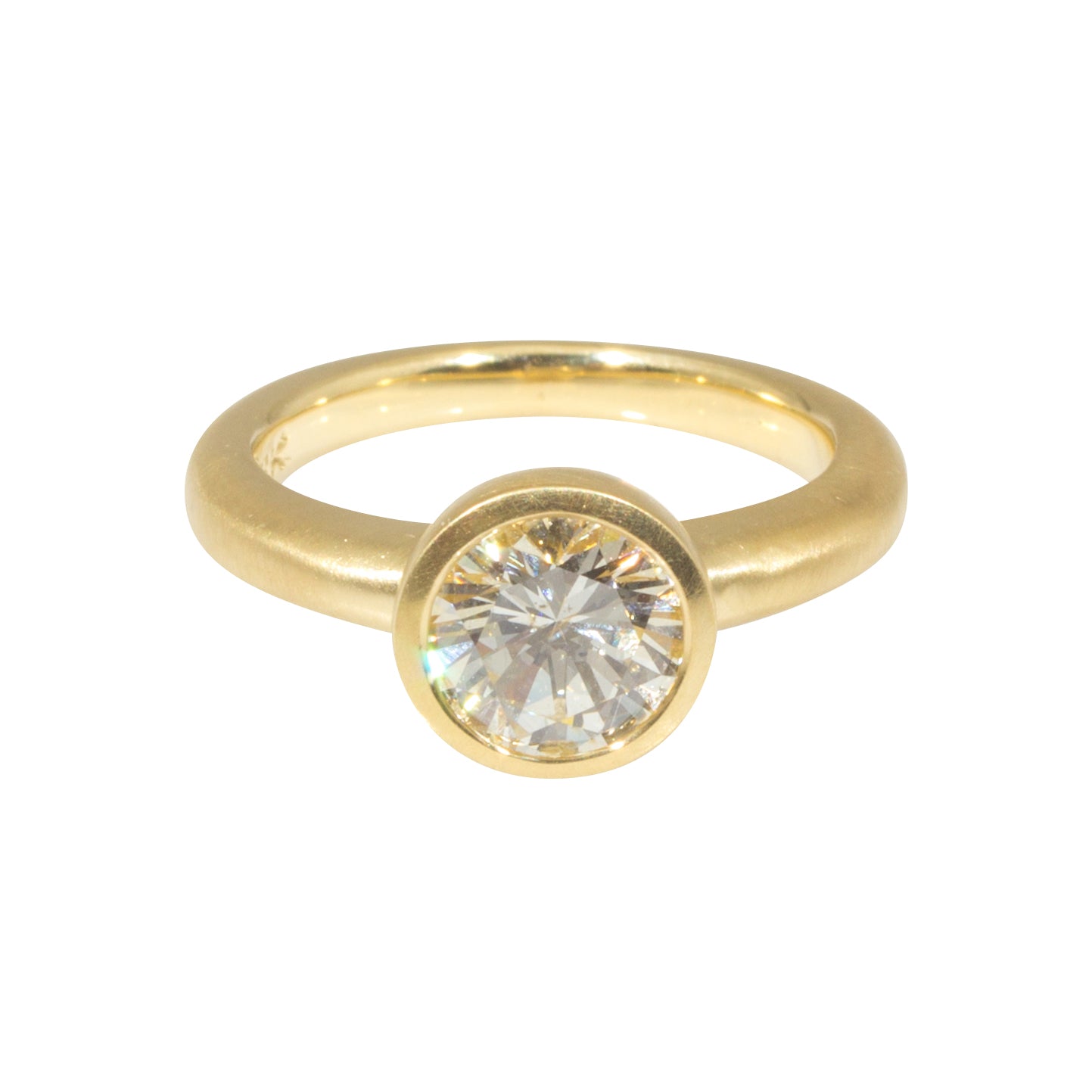 Custom Raised Cup Setting with Client's Diamond in 18k Yellow Gold