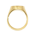 Organic Shaped Pave Signet Ring with Cognac Diamonds in 18k Yellow Gold