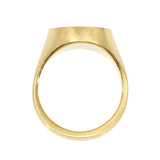 Organic Shaped Pave Signet Ring with Cognac Diamonds in 18k Yellow Gold