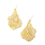 Koraru Coral Earrings with Six White Sapphires in Bronze