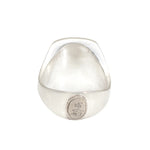 Box Ring in Silver with Grey Diamonds