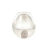 Box Ring in Silver with Grey Diamonds