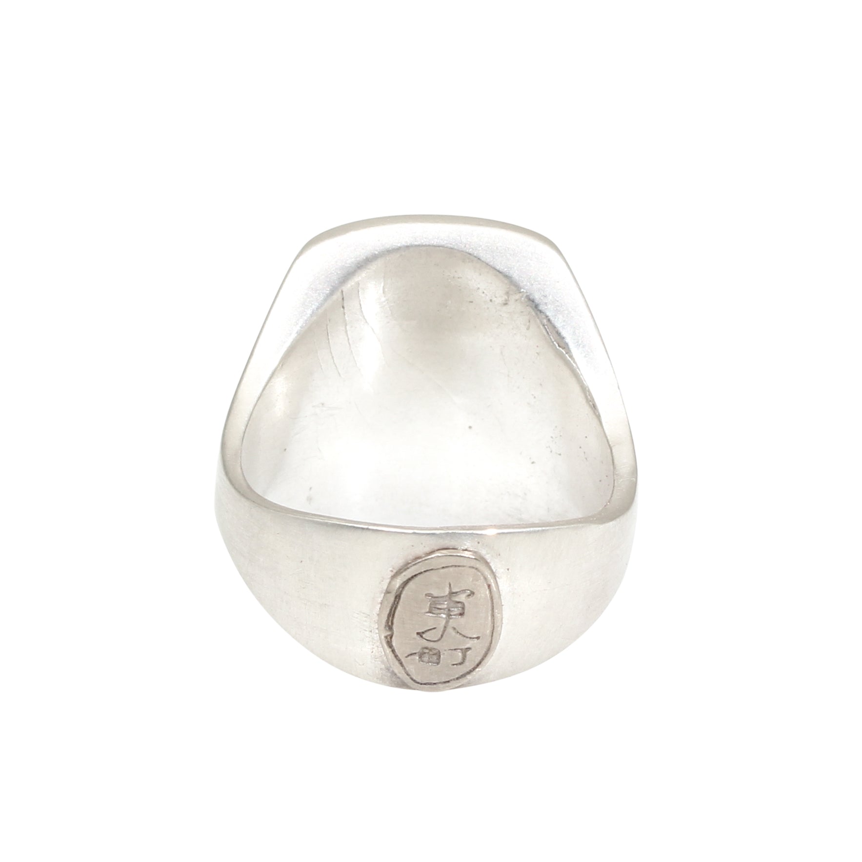 Box Ring in Silver with Grey Diamonds