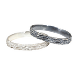 Kinoko Oval Bangle Bracelet in Oxidized Silver
