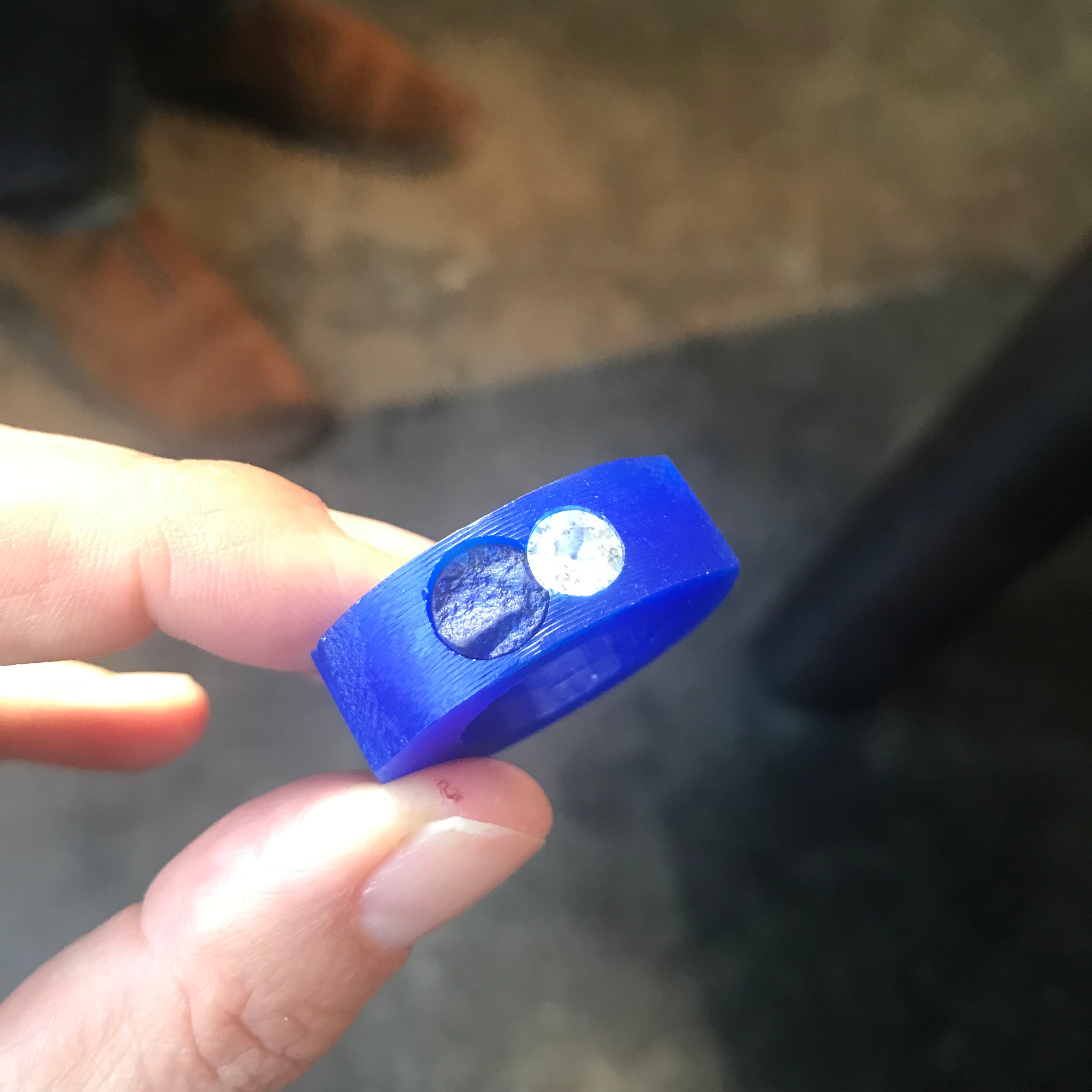 Custom Lapis and Diamond Ring in 22k Gold