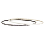 Round Sand Bangle in Silver