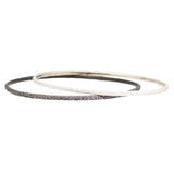 Round Sand Bangle in Silver