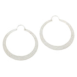 Tapered Sand Hoop Earrings in Silver
