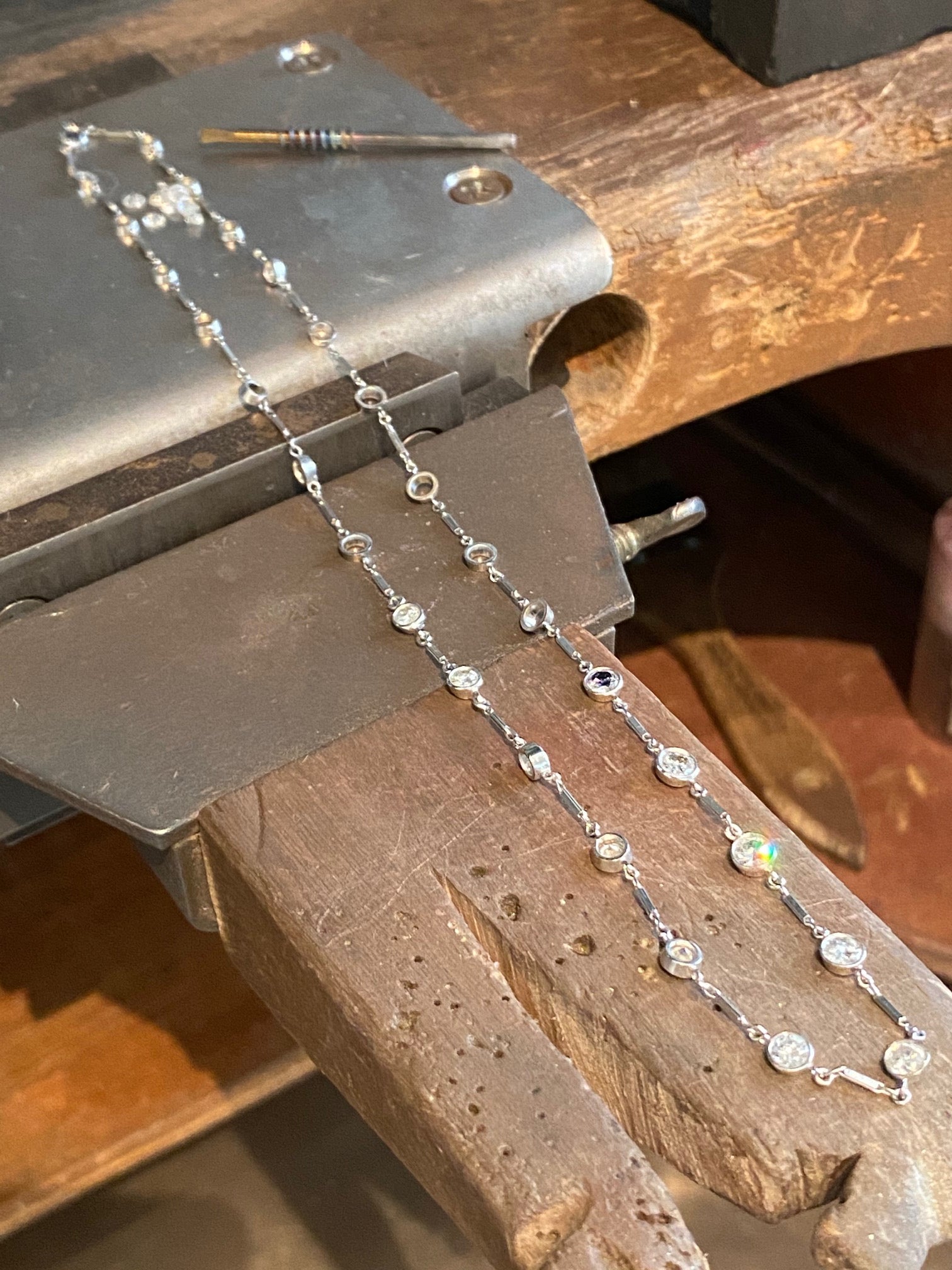Custom Diamond Chain Necklace in Platinum