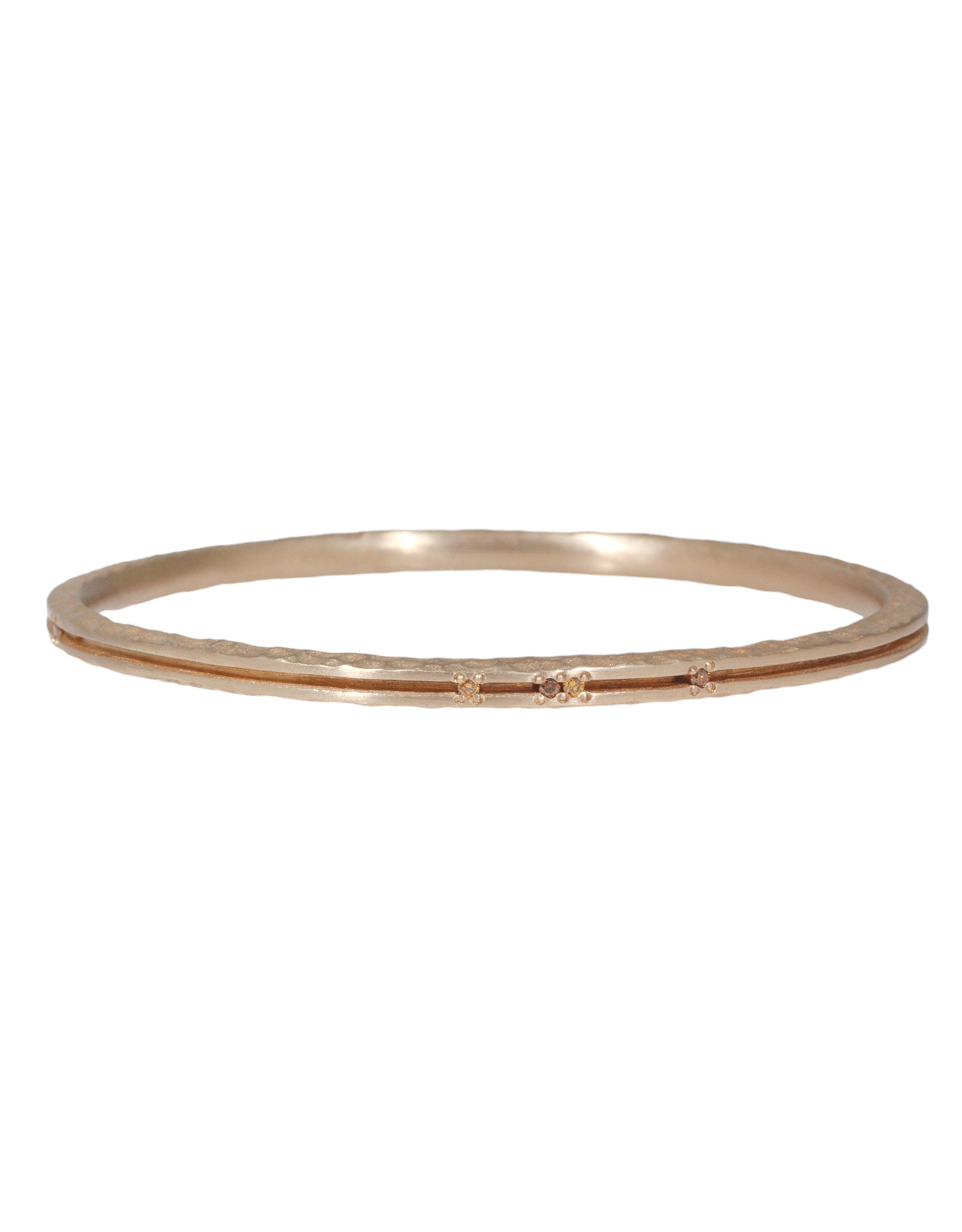 Channel Bracelet in Yellow Bronze with 9 Autumn Diamonds XL