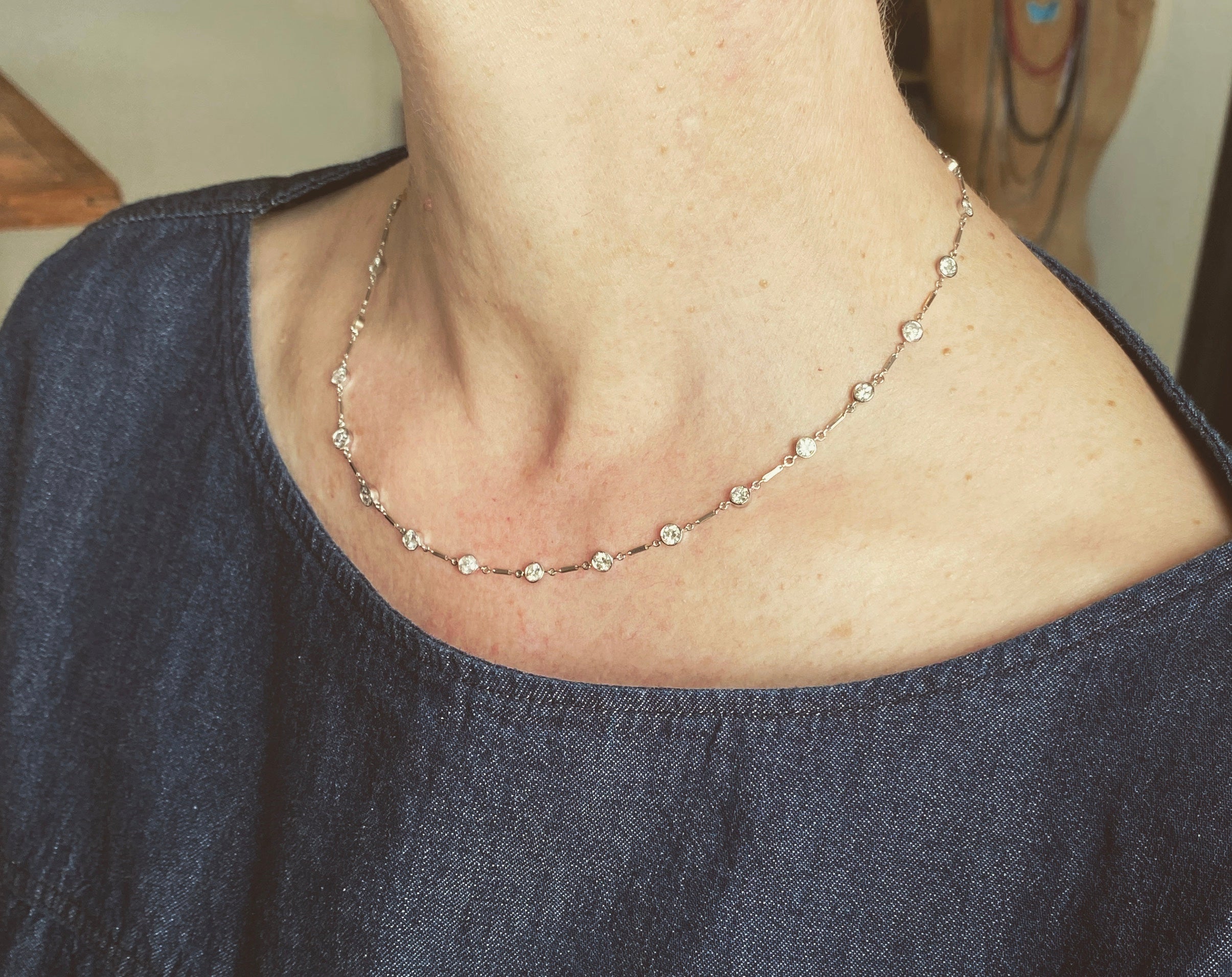 Custom Diamond Chain Necklace in Platinum