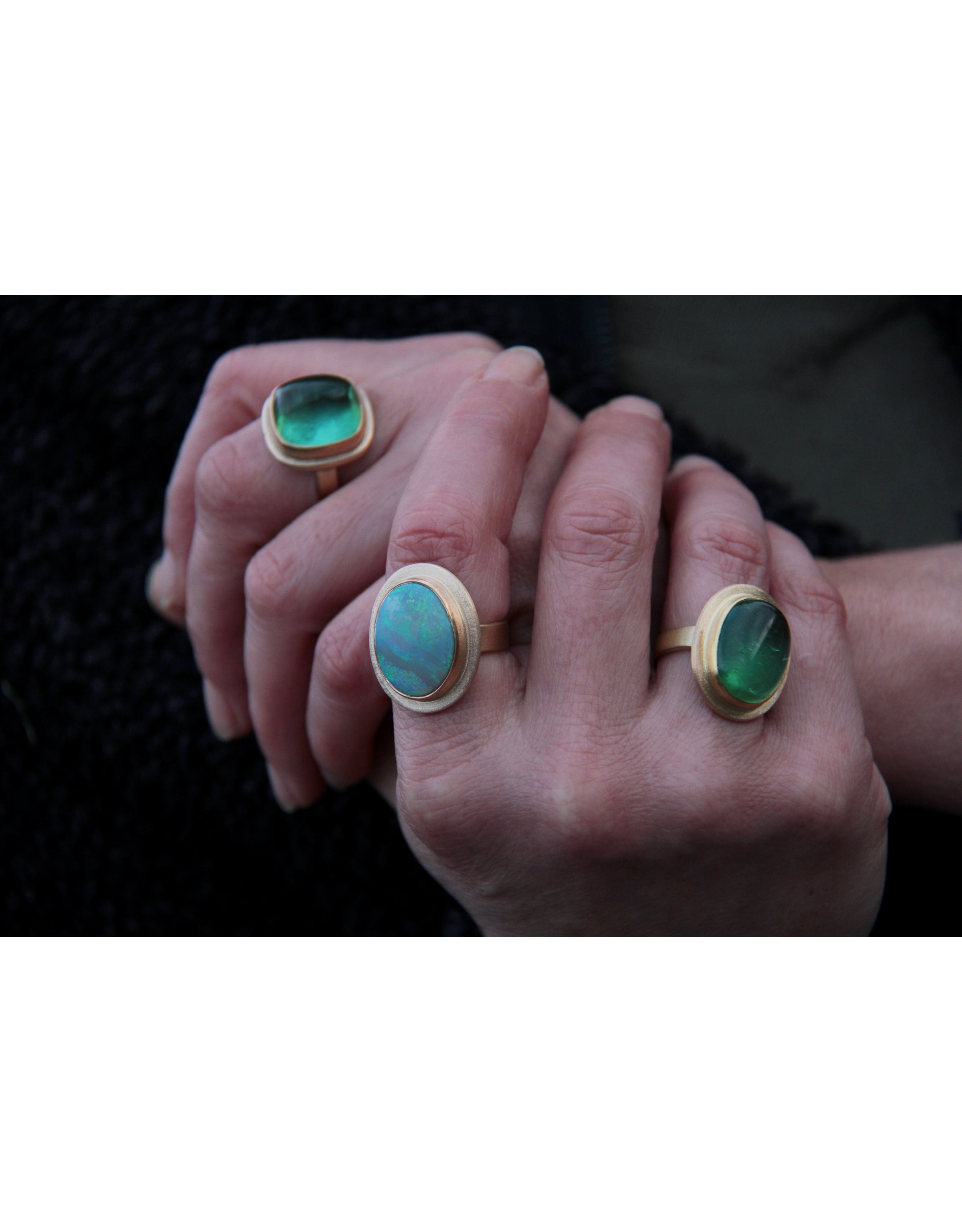 Australian Opal Ring in 22k and 18k Gold