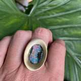 Klimt Ring in 18k Gold and Oxidized Silver