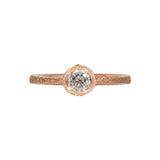 Salt & Pepper Diamond Solitaire in Sand-Textured 14k Rose Gold