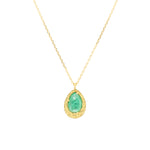Emerald Pendant in Sand-Textured 18k Yellow Gold