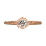 Salt & Pepper Diamond Solitaire in Sand-Textured 14k Rose Gold