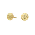 Sand Circle Post Earrings in 18k Yellow Gold