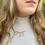 Fuyu Coral Necklace in Yellow Bronze with Sapphires