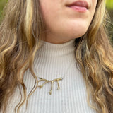 Fuyu Coral Necklace in Yellow Bronze with Sapphires