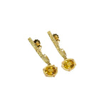 Oval Sapphire Drop Earrings in 18k Yellow Gold