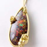 Sugar Babe Teardrop Opal Pendant in 22k Gold with 18k Gold Chain