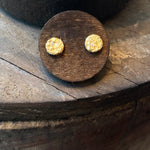 Mini Topography Post Earrings with (1) White Diamonds in 18k Yellow Gold