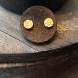 Mini Topography Post Earrings with (1) White Diamonds in 18k Yellow Gold