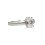 Scooped Prong Set Antique Cut Cushion Diamond in Platinum