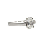 Scooped Prong Set Antique Cut Cushion Diamond in Platinum