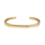 Plain Cuff in Golden Bronze with One Cognac Diamond