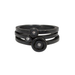 Stacking Circle Rings in Oxidized Silver with Diamonds